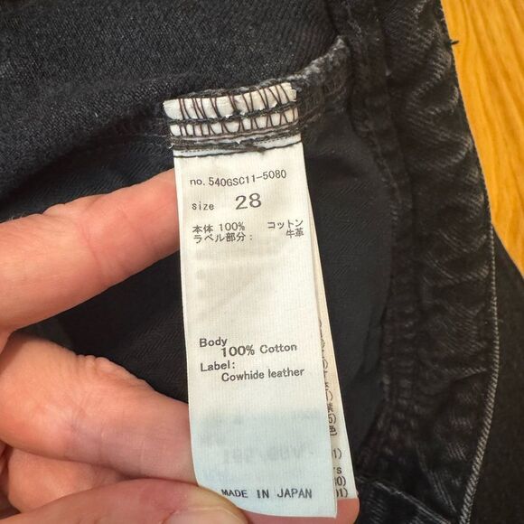 Moussy Vintage Elba Center Press Wide Crop Jean Black Wash Ankle Cotton Fray 28 - Picture 10 of 13